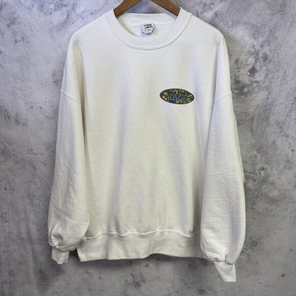 Vintage Crazy Shirts Kauai Crew Neck Sweatshirt Mens XL 26x27.5 White Hawaii - Picture 3 of 13